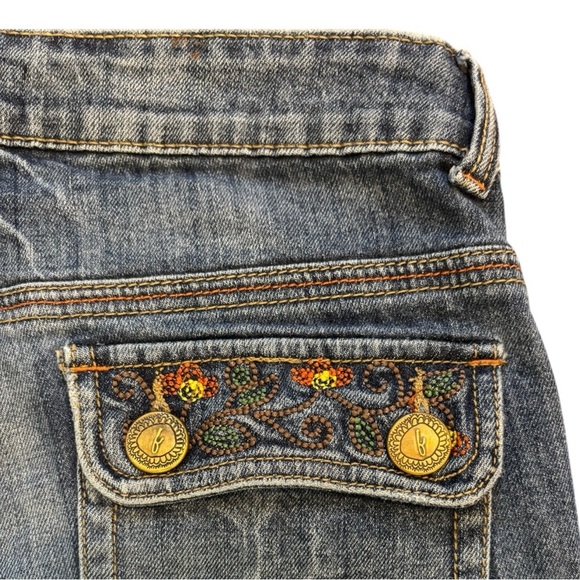 Vintage Farlow Jeans Low Rise Shorts Bermuda Style Embroidered Size 11 Juniors - Picture 9 of 12